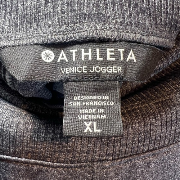 Athleta Womens Venice High Rise Jogger Pants Gray Heather Athletic Zip Pocket XL - Picture 13 of 14